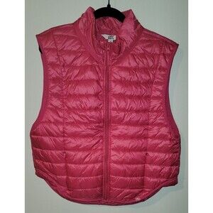 JoyLab Womens XL Pink Quilted Puffer Vest Lightweight Zip Front Sleeveless